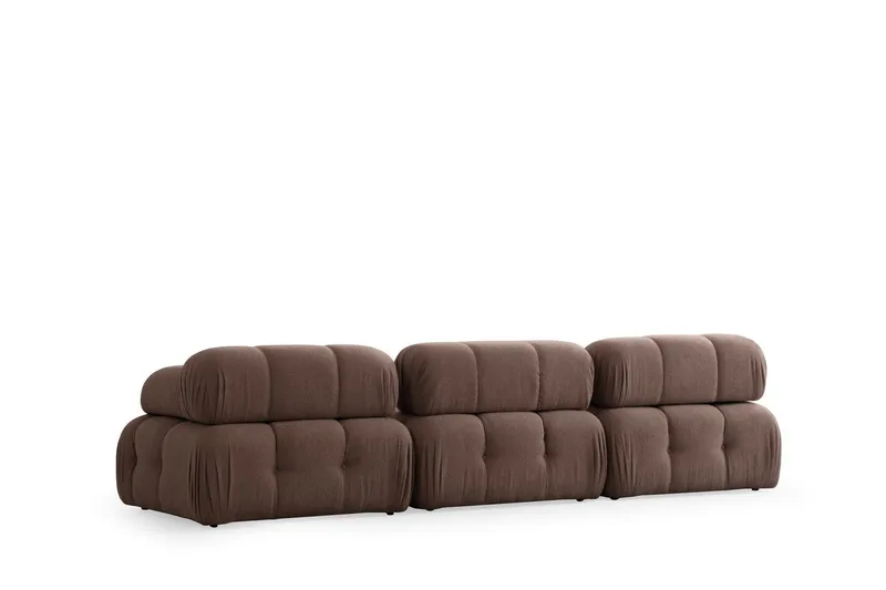 Belgin Boblende Divansofa 3-sæders 315 cm - Brun - Møbler - Sofaer - Modulsofaer - Komplet modulsofa