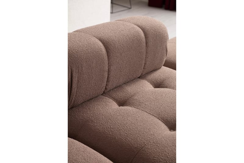 Belgin Boblende Divansofa 3-sæders 315 cm - Brun - Møbler - Sofaer - Sofa med chaiselong