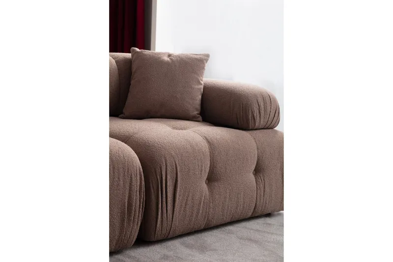 Belgin Boblende Divansofa 3-sæders 315 cm - Brun - Møbler - Sofaer - Modulsofaer - Komplet modulsofa