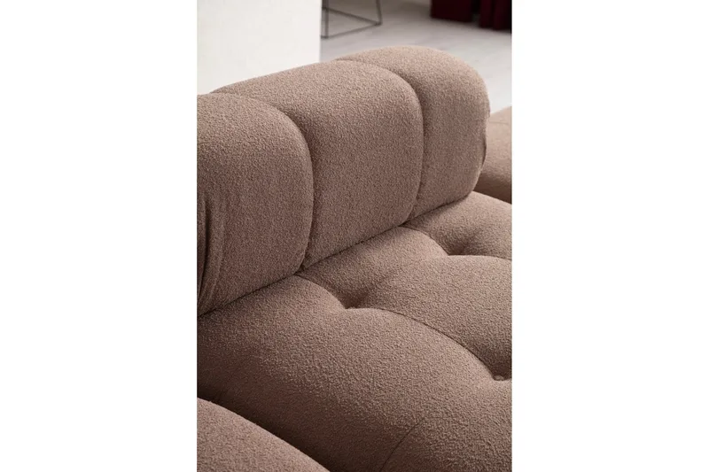 Belgin Boblende Divansofa 3-sæders 315 cm - Brun - Møbler - Sofaer - Modulsofaer - Komplet modulsofa