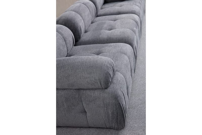 Belgin Sofa med Chaiselong 3-personers - Grå - Møbler - Sofaer - Modulsofaer - Komplet modulsofa