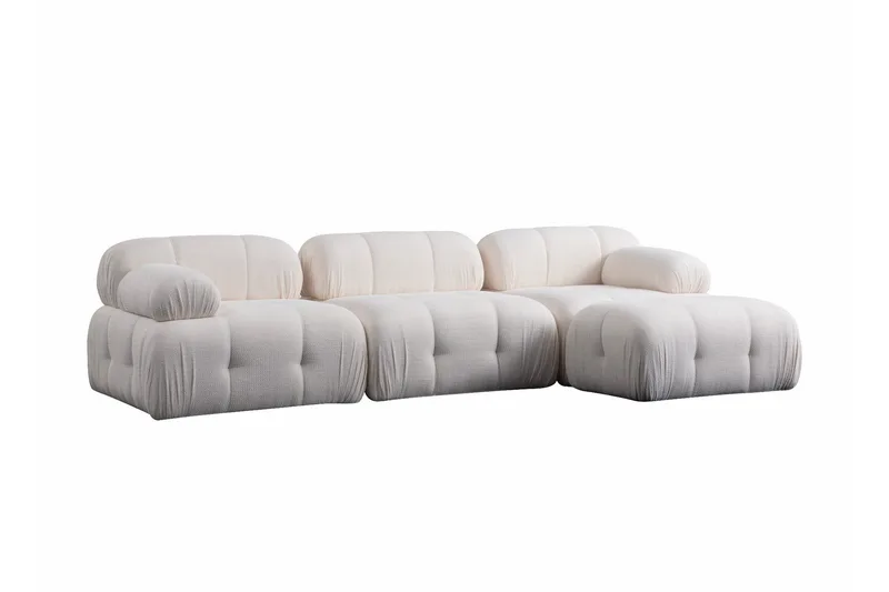 Belgin Sofa med Chaiselong 3-personers - Hvid - Møbler - Sofaer - Modulsofaer - Komplet modulsofa