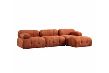 Belgin Sofa med Chaiselong 3-personers - Orange - Møbler - Sofaer - Modulsofaer - Komplet modulsofa