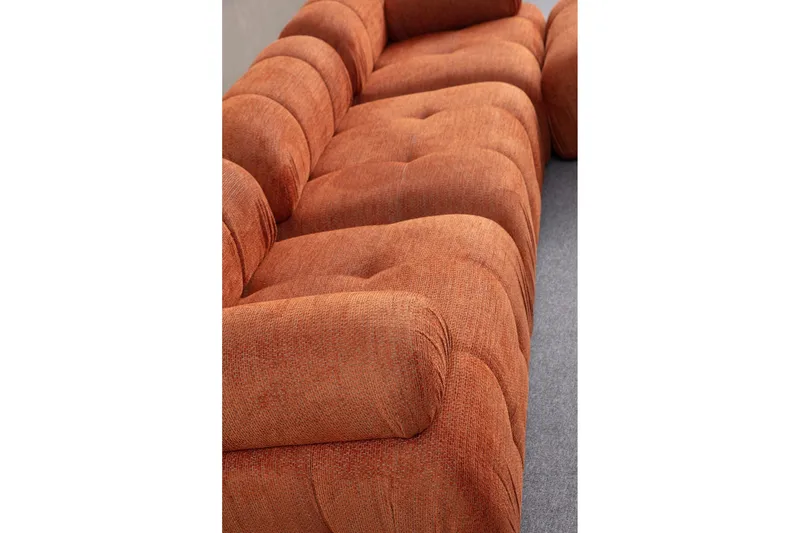 Belgin Sofa med Chaiselong 3-personers - Orange - Møbler - Sofaer - Modulsofaer - Komplet modulsofa