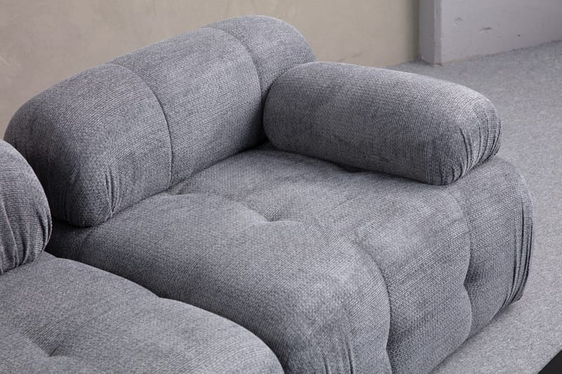 Belgin Sofa med Chaiselong 3-personers - Grå - Møbler - Sofaer - Modulsofaer - Komplet modulsofa