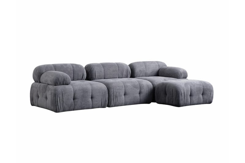 Belgin Sofa med Chaiselong 3-personers - Grå - Møbler - Sofaer - Modulsofaer - Komplet modulsofa