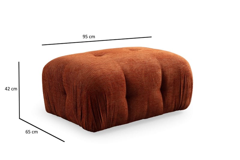 Belgin Sofa med Chaiselong 3-personers - Orange - Møbler - Sofaer - Modulsofaer - Komplet modulsofa