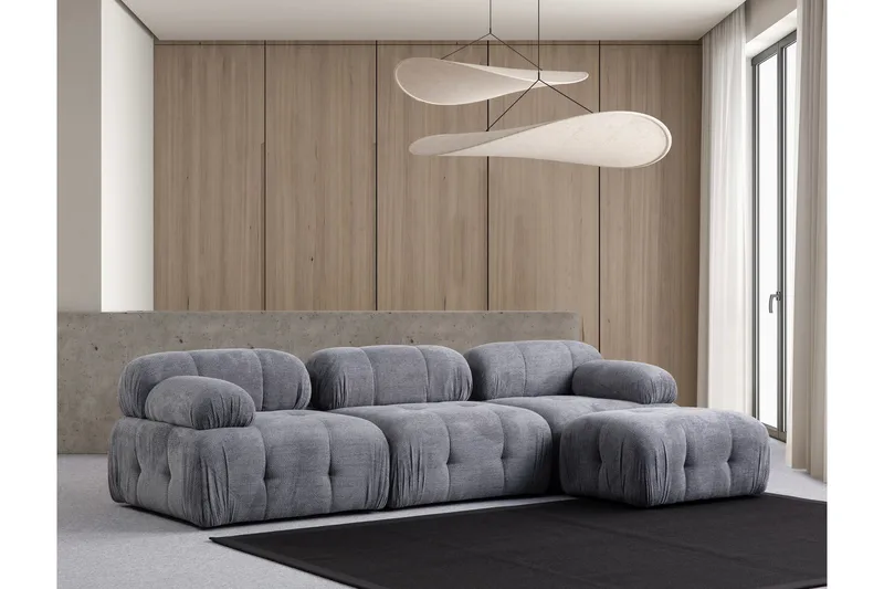 Belgin Sofa med Chaiselong 3-personers, Grå