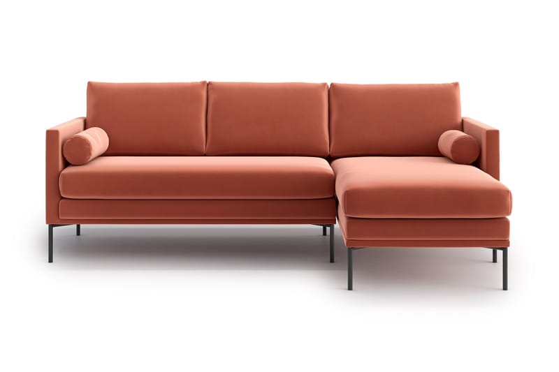 Blues 3-Pers. Chaiselongsofa - Orange/Lyserød - Sofa med chaiselong - 3 personers sofa med chaiselong