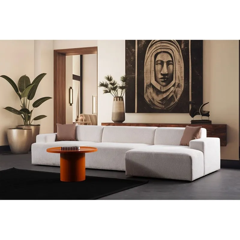 Branorin 4-personers sofa med Chaiselong - Hvid - Møbler - Sofaer - Sofa med chaiselong
