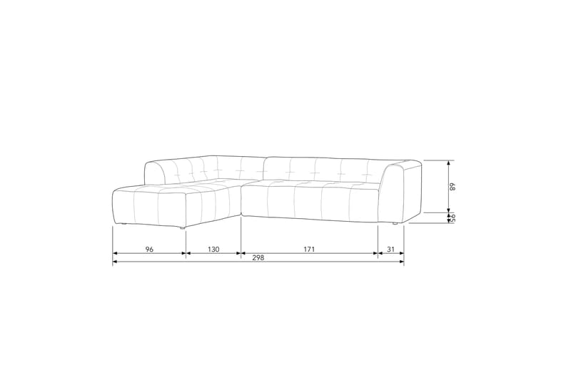 Byxelkroken 4-Pers. Sofa Venstre - Sand - Sofa med chaiselong - 4 personers sofa med chaiselong