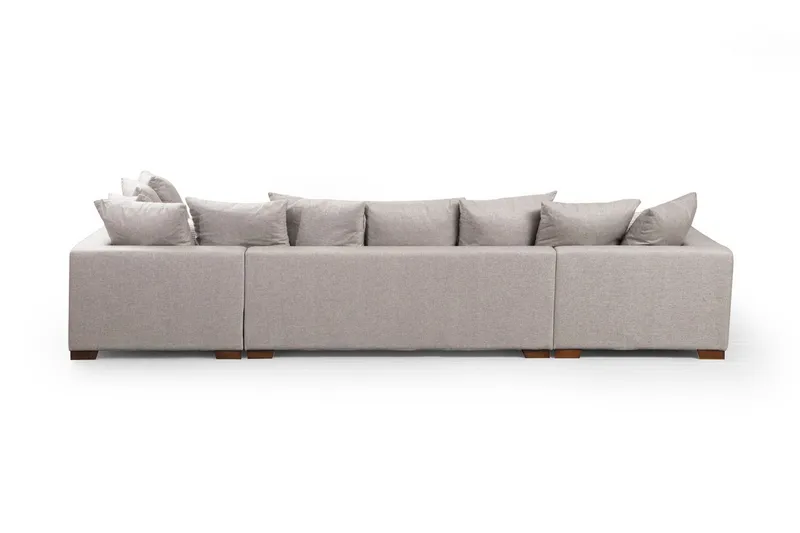 Castelloli 4-personers U-formet Hjørnesofa med Divan og Chaiselong i Stof - Lysegrå - Møbler - Sofaer - Hjørnesofa - Hjørnesofa med chaiselong