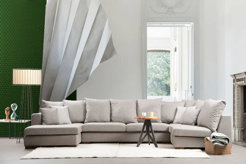 Castelloli Chaiselongsofa - Beige - Møbler - Sofaer - Sofa med chaiselong