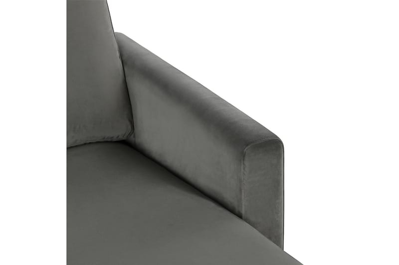 Chapman Chaiselongsofa Grå/Velour - Novogratz - Sofa med chaiselong - 3 personers sofa med chaiselong