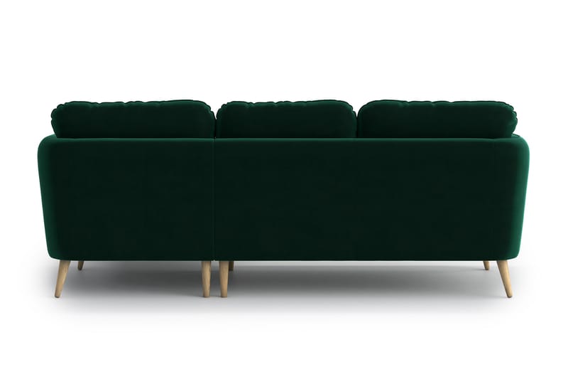 Claravik 3-Pers. Chaiselongsofa - Mørkegrøn - Sofa med chaiselong - 3 personers sofa med chaiselong