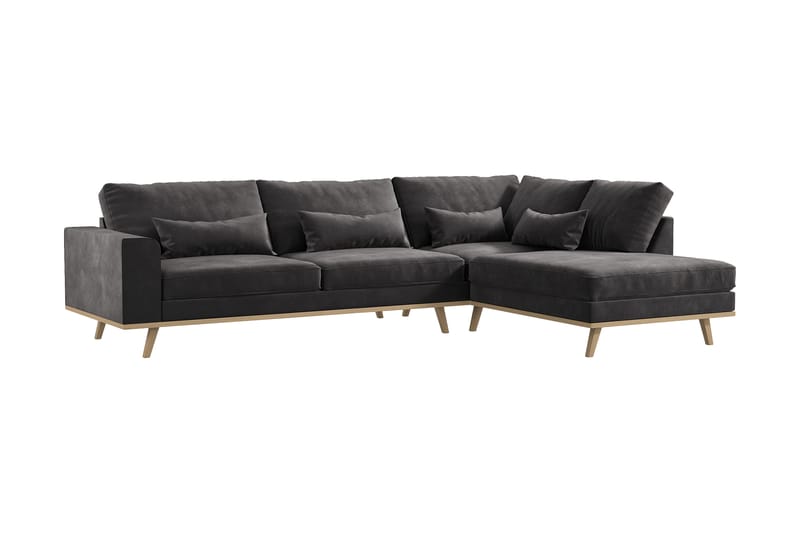 Copenhagen 2,5-personers L-Sofa - Mørkegrå - Sofa med chaiselong - 4 personers sofa med chaiselong