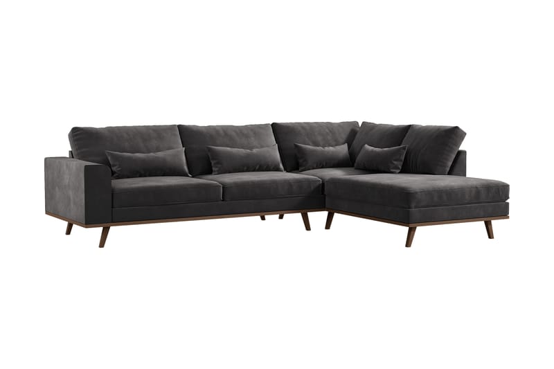 Copenhagen 2,5-personers L-Sofa - Mørkegrå - Sofa med chaiselong - 4 personers sofa med chaiselong