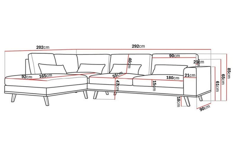 Copenhagen 4-sits L-Soffa - Lysegrå - Møbler - Sofaer - Sofa med chaiselong