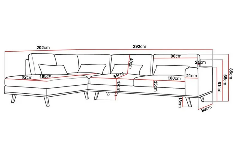 Copenhagen 4-sits L-Soffa - Lysegrå - Møbler - Sofaer - Sofa med chaiselong