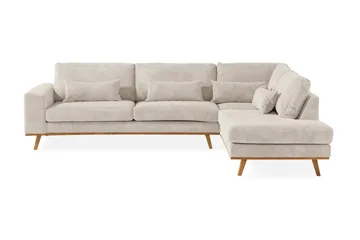 Copenhagen 4-personers Højrevendt L-formet Chaiselongsofa i Manchester - Beige - Møbler - Sofaer - Sofa med chaiselong