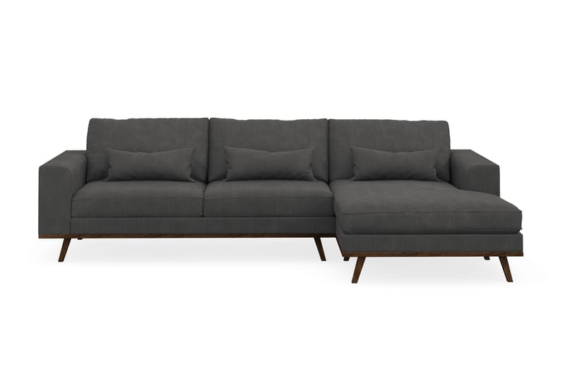 Copenhagen 4-personers Højrevendt L-formet Divansofa i Manchester - Mørkegrå - Møbler - Sofaer - Sofa med chaiselong