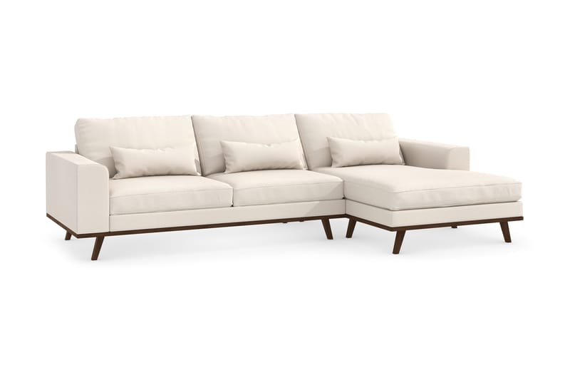 Copenhagen 4-personers Højrevendt L-formet Divansofa i Stof - Beige - Møbler - Sofaer - Sofa med chaiselong