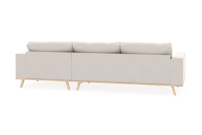 Copenhagen 4-personers Højrevendt L-formet Divansofa i Fløjl - Cremehvid - Møbler - Sofaer - Sofa med chaiselong