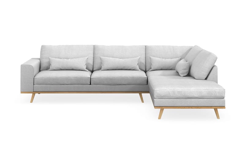 Copenhagen 4-personers Højrevendt L-formet Chaiselongsofa i Stof - Lysegrå - Møbler - Sofaer - Sofa med chaiselong