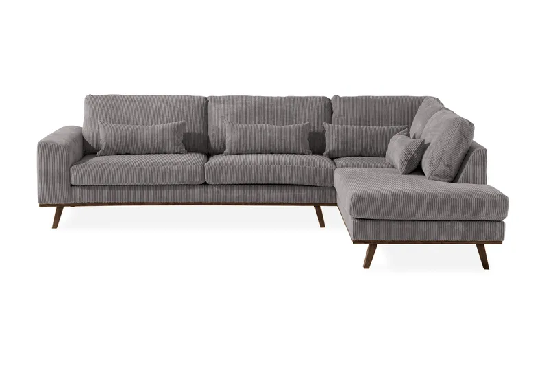Copenhagen 4-personers Højrevendt L-formet Chaiselongsofa i Manchester - Mørkegrå - Møbler - Sofaer - Sofa med chaiselong