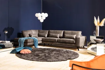 Copenhagen 4-personers Venstrevendt L-formet Chaiselongsofa i Kunstlæder - Mørkegrå - Møbler - Sofaer - Sofa med chaiselong