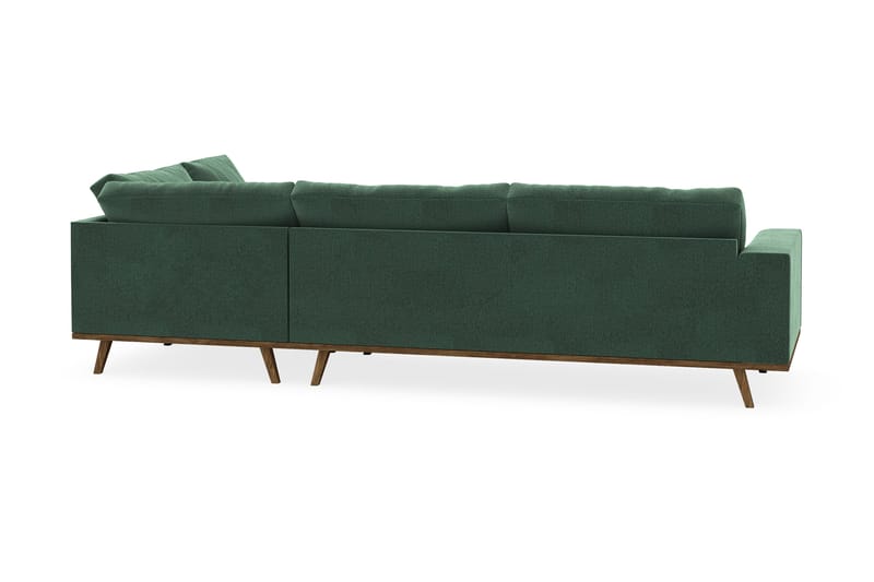 Copenhagen 4-personers Højrevendt L-formet Chaiselongsofa i Fløjl - Mørkegrøn - Møbler - Sofaer - Sofa med chaiselong