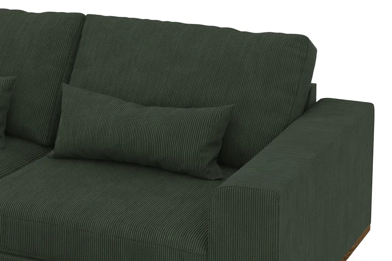 Copenhagen 4-personers Venstrevendt L-formet Chaiselongsofa i Manchester - Mørkegrøn - Møbler - Sofaer - Sofa med chaiselong