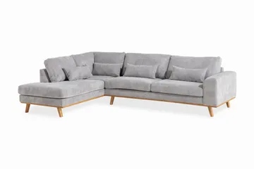 Copenhagen 4-personers Venstrevendt L-formet Chaiselongsofa i Manchester - Lysegrå - Møbler - Sofaer - Sofa med chaiselong