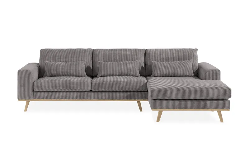 Copenhagen 4-personers Højrevendt L-formet Divansofa i Manchester - Mørkegrå - Møbler - Sofaer - Sofa med chaiselong