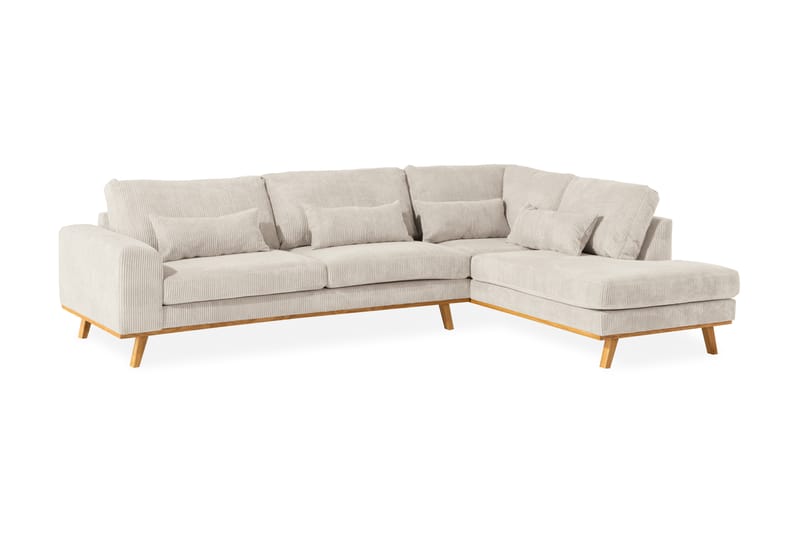 Copenhagen 4-personers Højrevendt L-formet Chaiselongsofa i Manchester - Beige - Møbler - Sofaer - Sofa med chaiselong