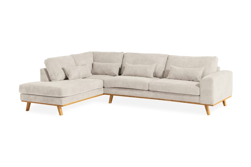 Copenhagen 4-personers Venstrevendt L-formet Chaiselongsofa i Manchester - Beige - Møbler - Sofaer - Sofa med chaiselong
