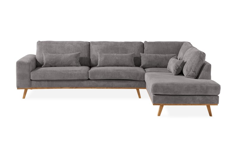 Copenhagen 4-personers Højrevendt L-formet Chaiselongsofa i Manchester - Mørkegrå - Møbler - Sofaer - Sofa med chaiselong