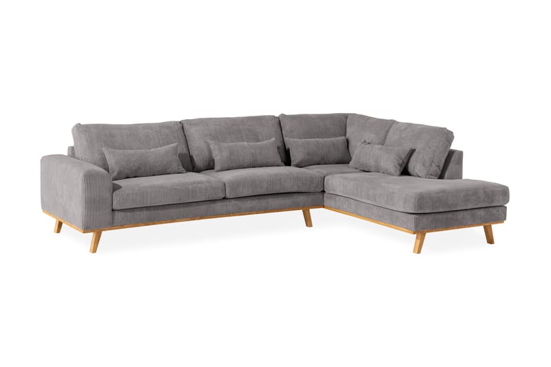 Copenhagen 4-personers Højrevendt L-formet Chaiselongsofa i Manchester - Mørkegrå - Møbler - Sofaer - Sofa med chaiselong