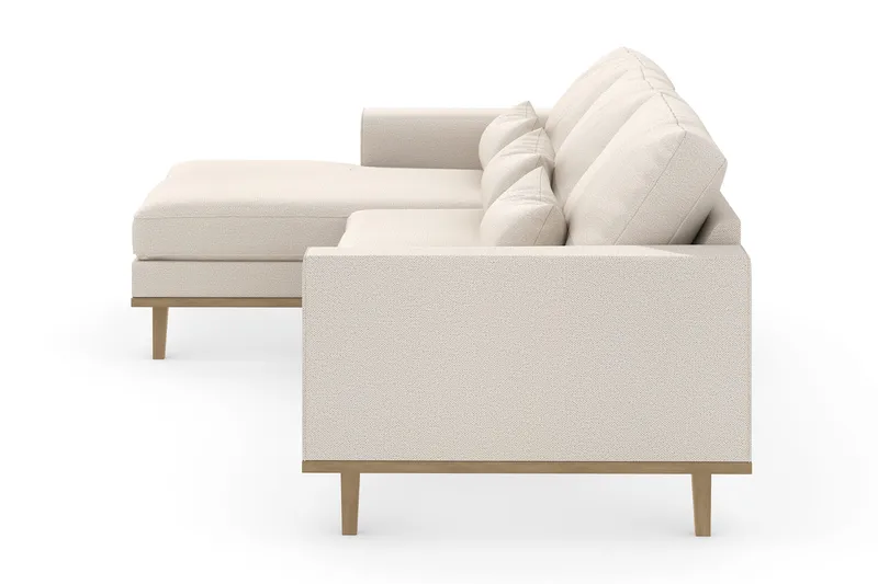 Copenhagen 4-personers Venstrevendt L-formet Divansofa i Stof - Beige - Møbler - Sofaer - Sofa med chaiselong