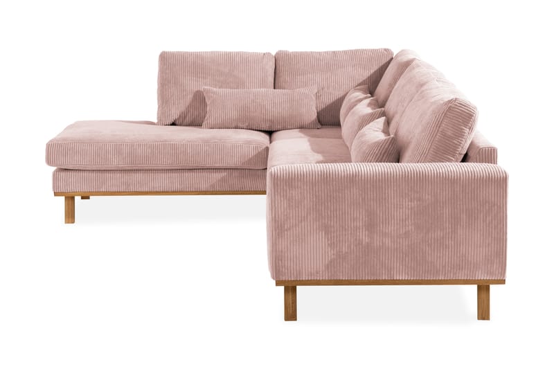 Copenhagen 4-personers Venstrevendt L-formet Divansofa i Manchester - Rosa - Møbler - Sofaer - Sofa med chaiselong