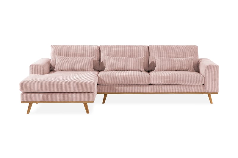 Copenhagen 4-personers Venstrevendt L-formet Divansofa i Manchester - Rosa - Møbler - Sofaer - Sofa med chaiselong