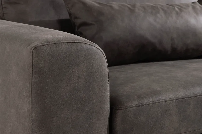 Copenhagen 4-personers Højrevendt L-formet Chaiselongsofa i Kunstlæder - Mørkegrå - Møbler - Sofaer - Sofa med chaiselong