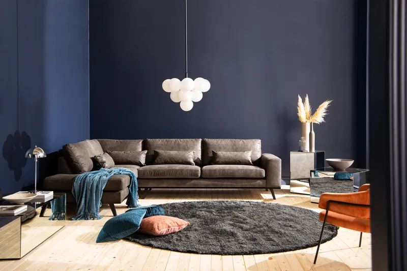 Copenhagen 4-personers Venstrevendt L-formet Chaiselongsofa i Kunstlæder - Mørkegrå - Møbler - Sofaer - Sofa med chaiselong