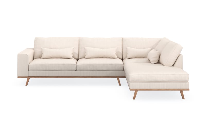 Copenhagen 4-personers Højrevendt L-formet Chaiselongsofa i Manchester - Beige - Møbler - Sofaer - Sofa med chaiselong