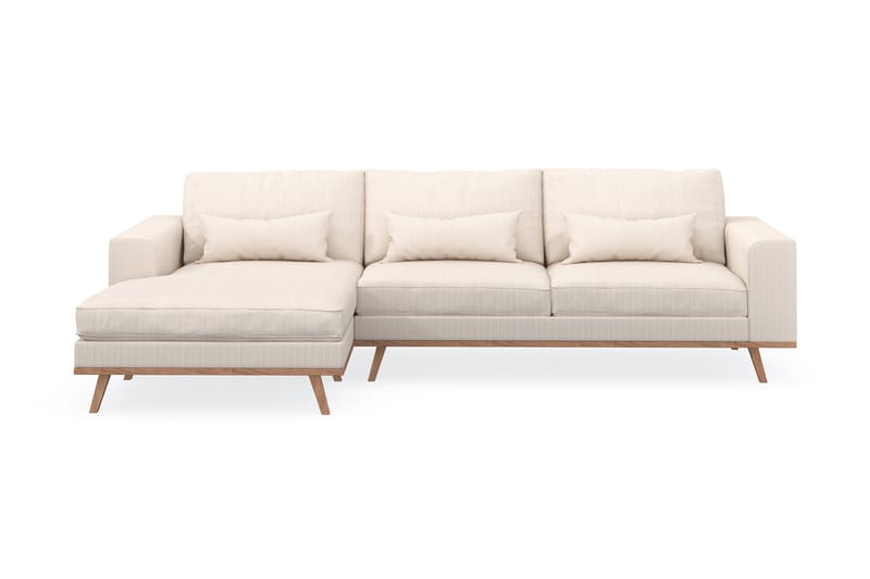 Copenhagen 4-personers Venstrevendt L-formet Divansofa i Manchester - Beige - Møbler - Sofaer - Sofa med chaiselong