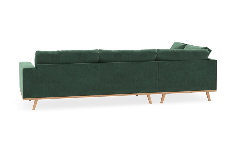 Copenhagen 4-personers Venstrevendt L-formet Chaiselongsofa i Fløjl - Mørkegrøn - Møbler - Sofaer - Sofa med chaiselong