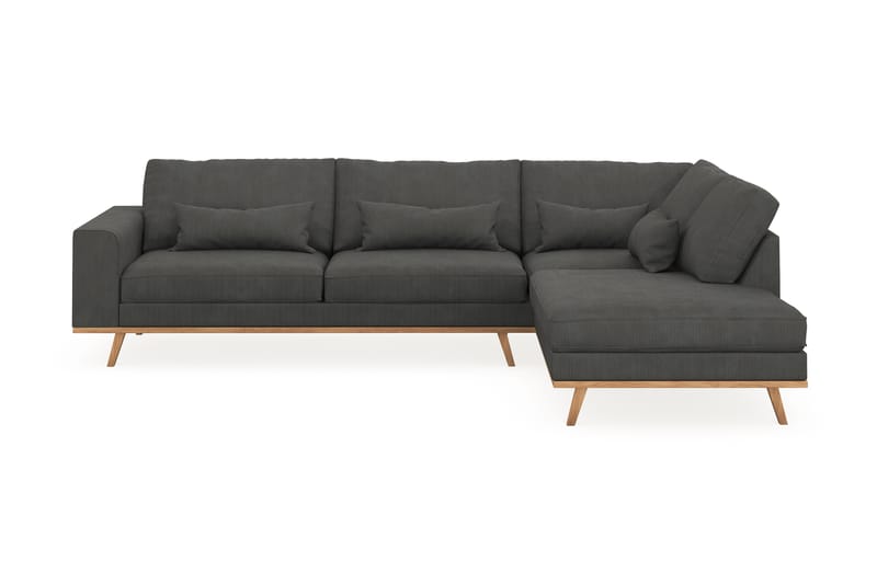 Copenhagen 4-personers Højrevendt L-formet Chaiselongsofa i Manchester - Mørkegrå - Møbler - Sofaer - Sofa med chaiselong