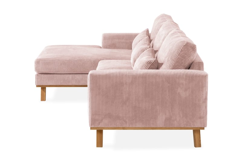 Copenhagen 4-personers Venstrevendt L-formet Divansofa i Manchester - Rosa - Møbler - Sofaer - Sofa med chaiselong