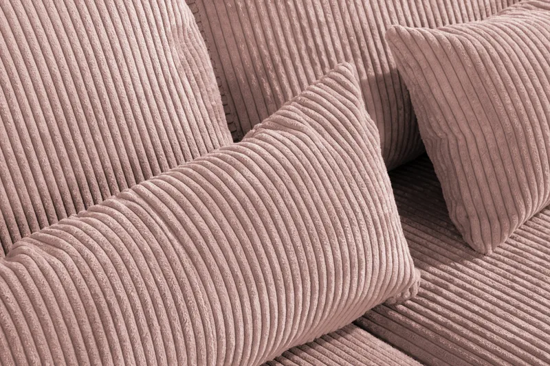 Copenhagen 4-personers Venstrevendt L-formet Divansofa i Manchester - Rosa - Møbler - Sofaer - Sofa med chaiselong