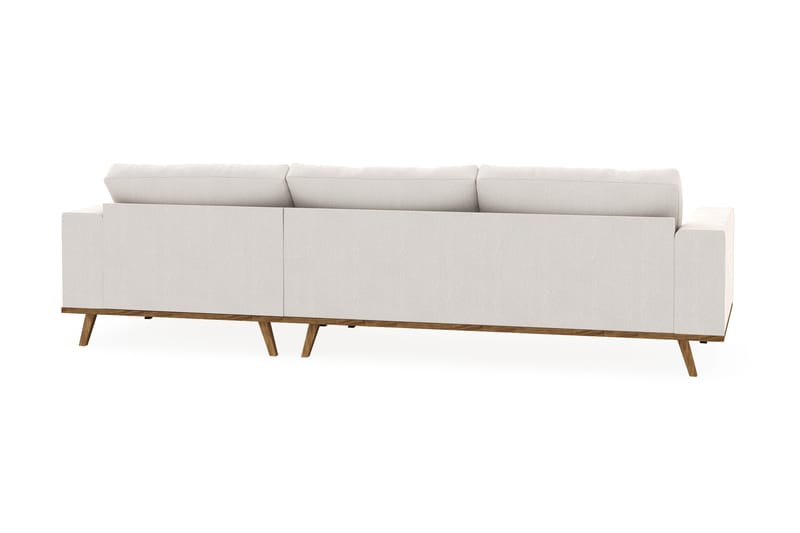 Copenhagen 4-personers Højrevendt L-formet Divansofa i Fløjl - Cremehvid - Møbler - Sofaer - Sofa med chaiselong